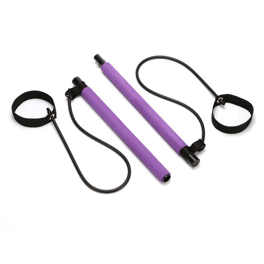 Multifunction Yoga Resistance Bands Pilates Bar Kit Muscle Training Bar Home Fitness Exercise