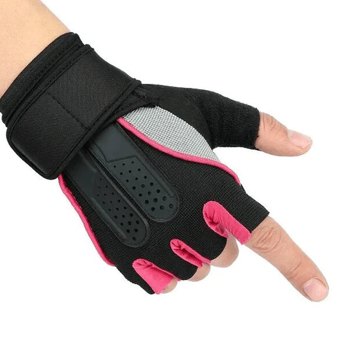 Pair Anti-Slip Half Fingers Gloves Outdoor Riding Fitness Sports Exercise Training Gym Gloves