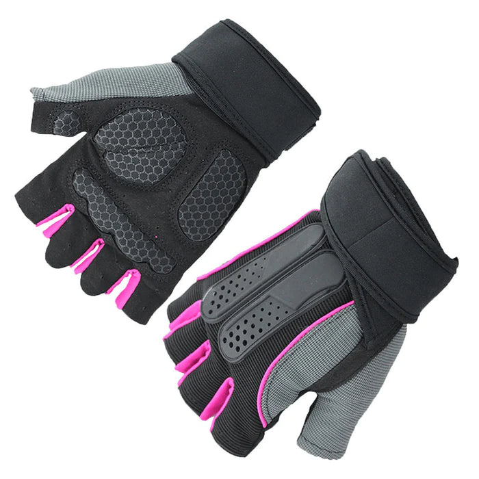 Pair Anti-Slip Half Fingers Gloves Outdoor Riding Fitness Sports Exercise Training Gym Gloves