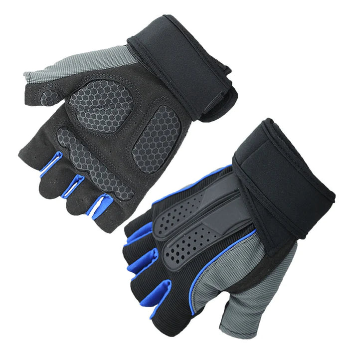 Pair Anti-Slip Half Fingers Gloves Outdoor Riding Fitness Sports Exercise Training Gym Gloves