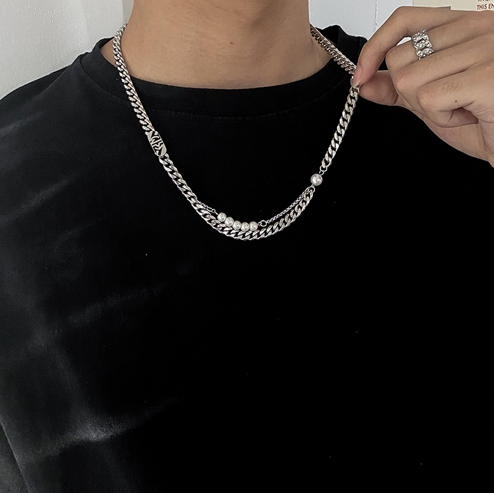 PEARL DOUBLE LAYER CHAIN NECKLACE