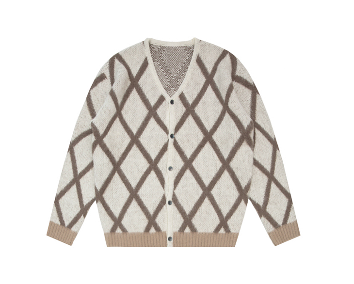 RT No. 3327 KNITTED DIAMOND CARDIGAN