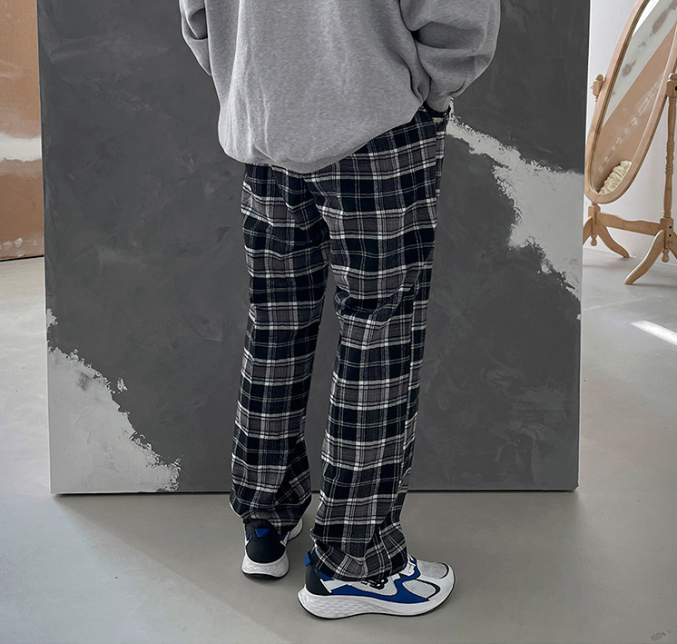 RT No. 2715 WIDE PLAID PANTS