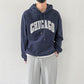 RT No. 5421 DARK BLUE CHICAGO LETTERED HOODIE