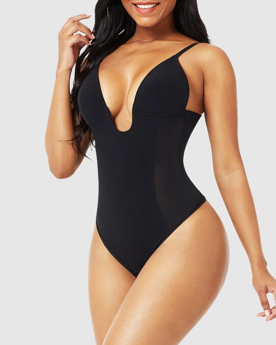 Plunge Shaper Thong Body Suit