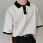 RT No. 5107 KNITTED HALF SLEEVE TWO TONE SHIRT