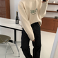 RT No. 4340 KNITTED PARIS LETTERED SWEATER