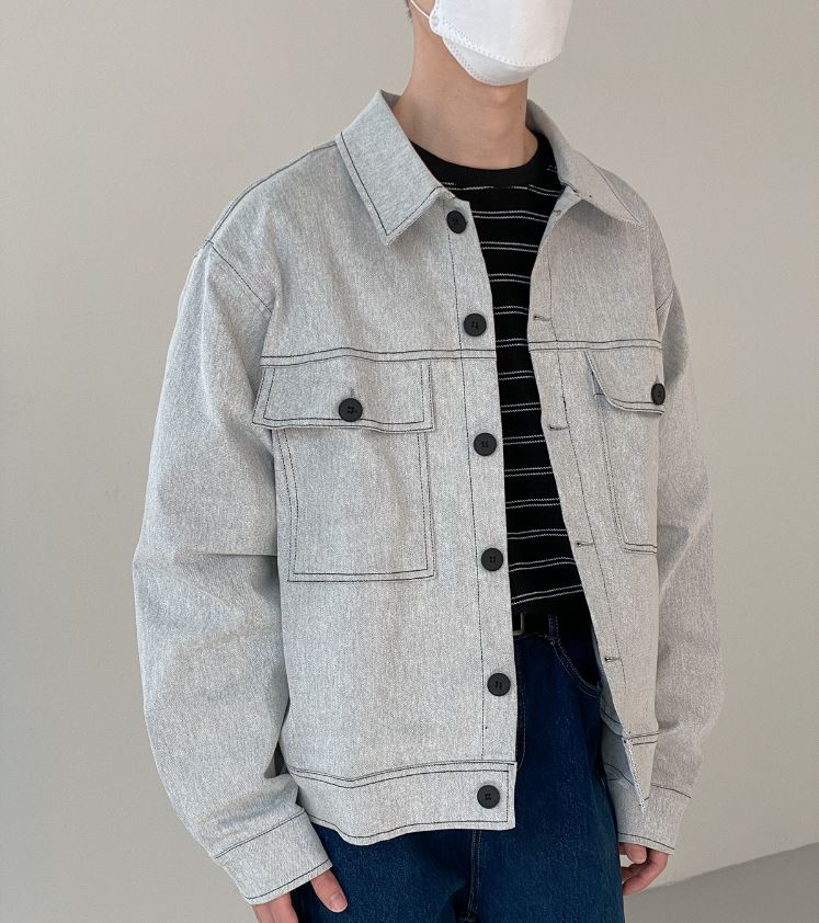 RT No. 5174 LIGHT GRAY STITCHED DENIM JK