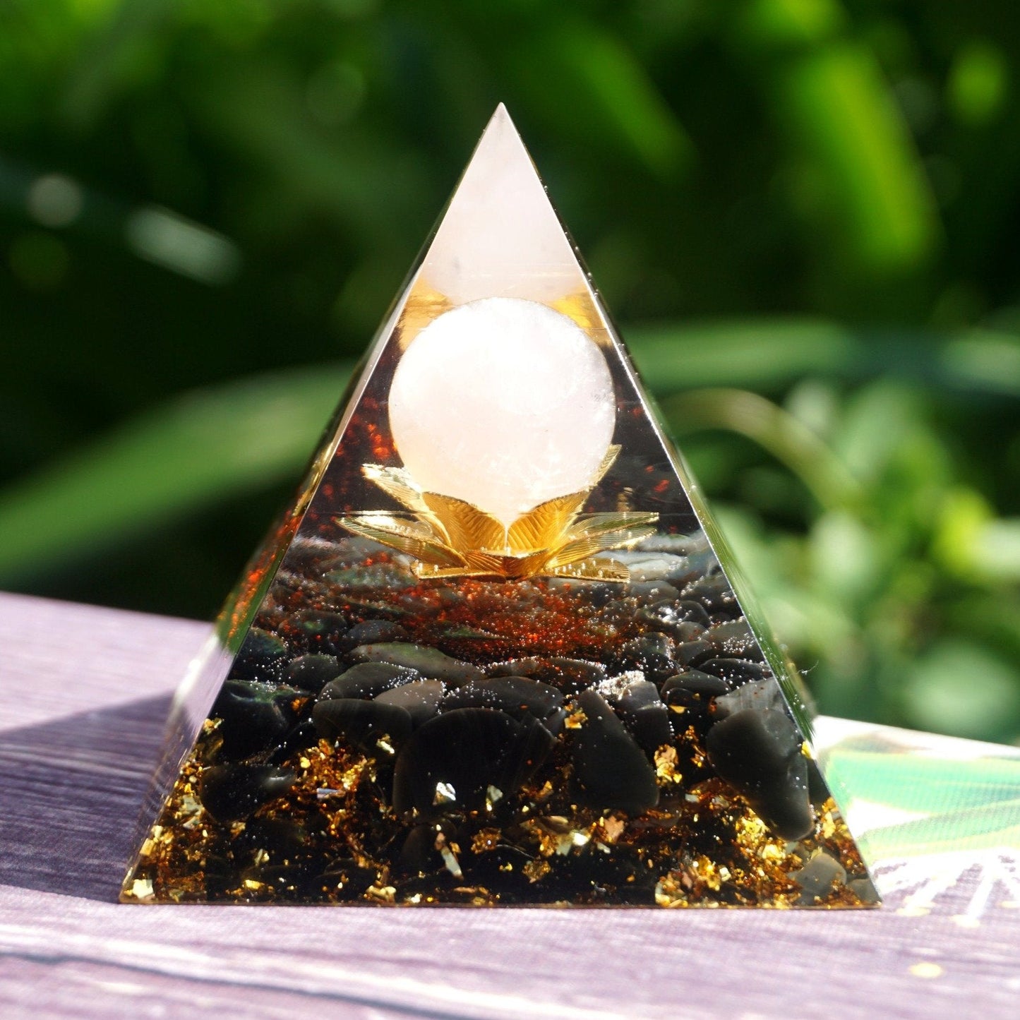 Rose Quartz Obsidian Pyramid