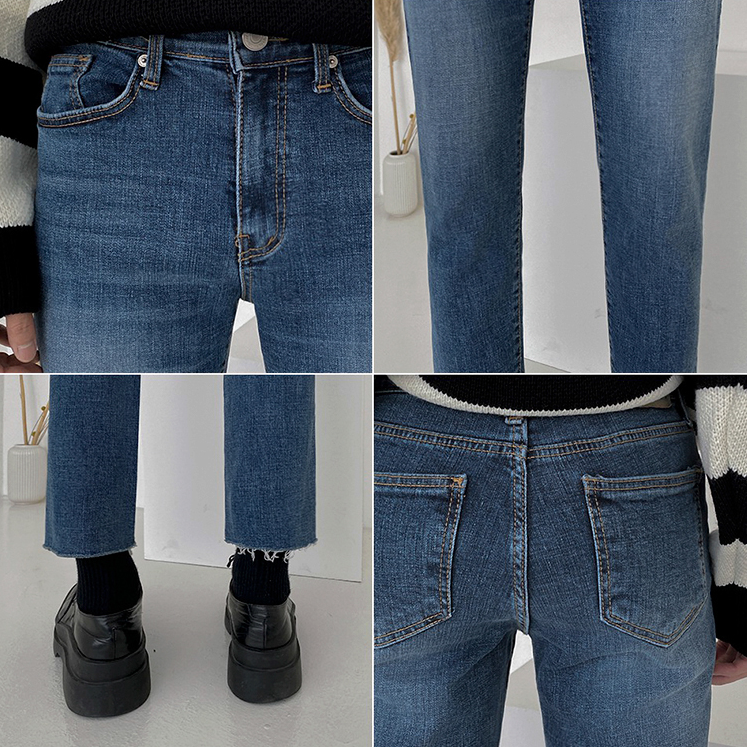 RT No. 4088 DARK BLUE SLIM STRAIGHT DENIM JEANS