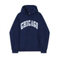 RT No. 5421 DARK BLUE CHICAGO LETTERED HOODIE