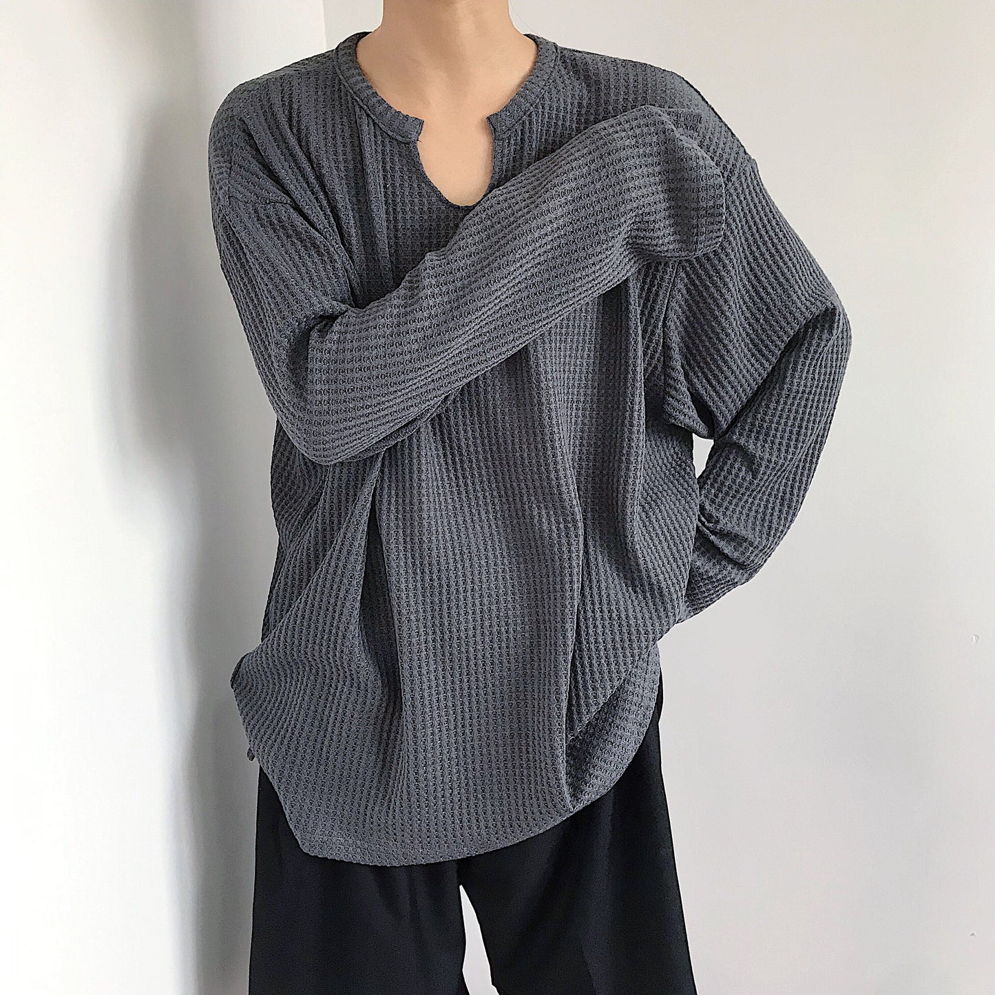 RT No. 4259 U-NECK WAFFLE LONGSLEEVE