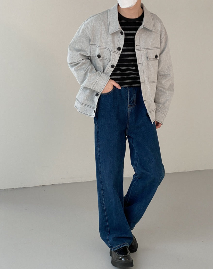 RT No. 5174 LIGHT GRAY STITCHED DENIM JK