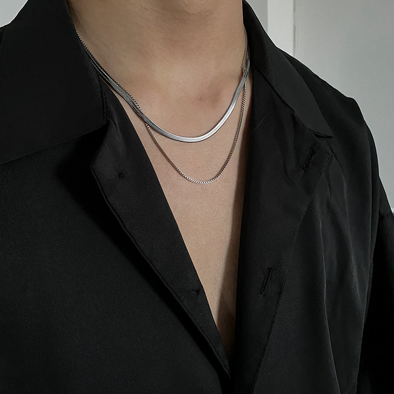 DOUBLE LAYER SNAKE CHAIN NECKLACE