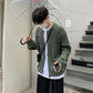 RT No. 3210 GREEN KNITTED ZIP-UP SWEATER