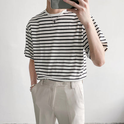 RT No. 4445 STRIPED HALF SLEEVE SHIRT