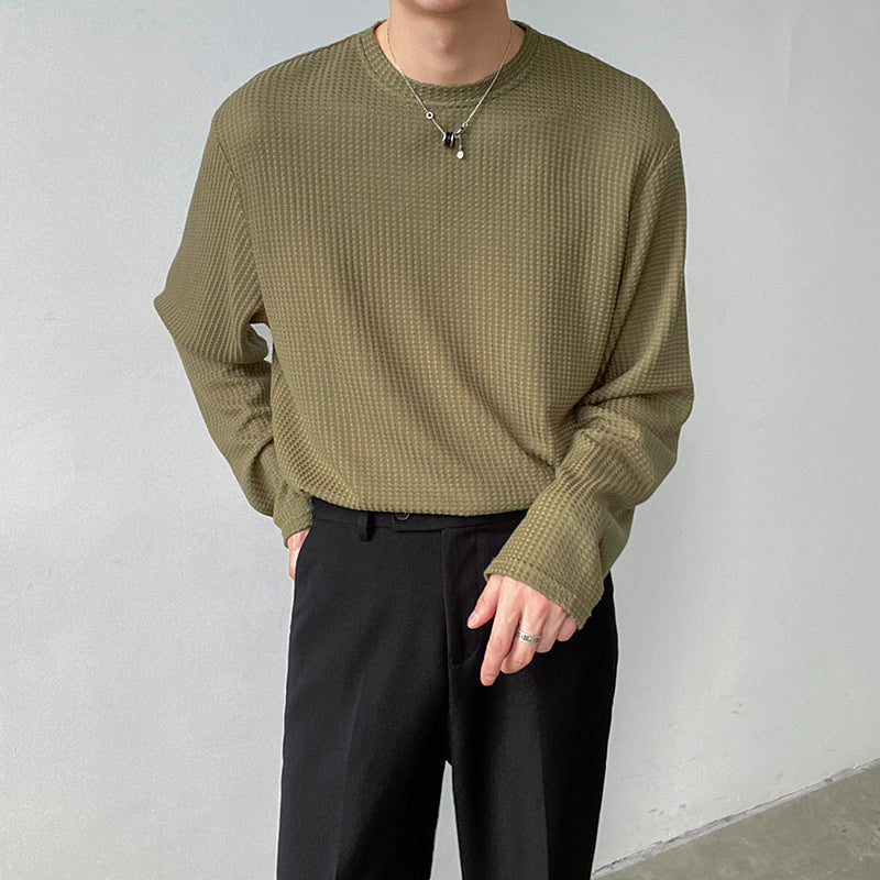 RT No. 4438 ROUND NECK WAFFLE LONGSLEEVE