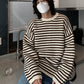 RT No. 5439 KNITTED WEAVE STRIPED SWEATER