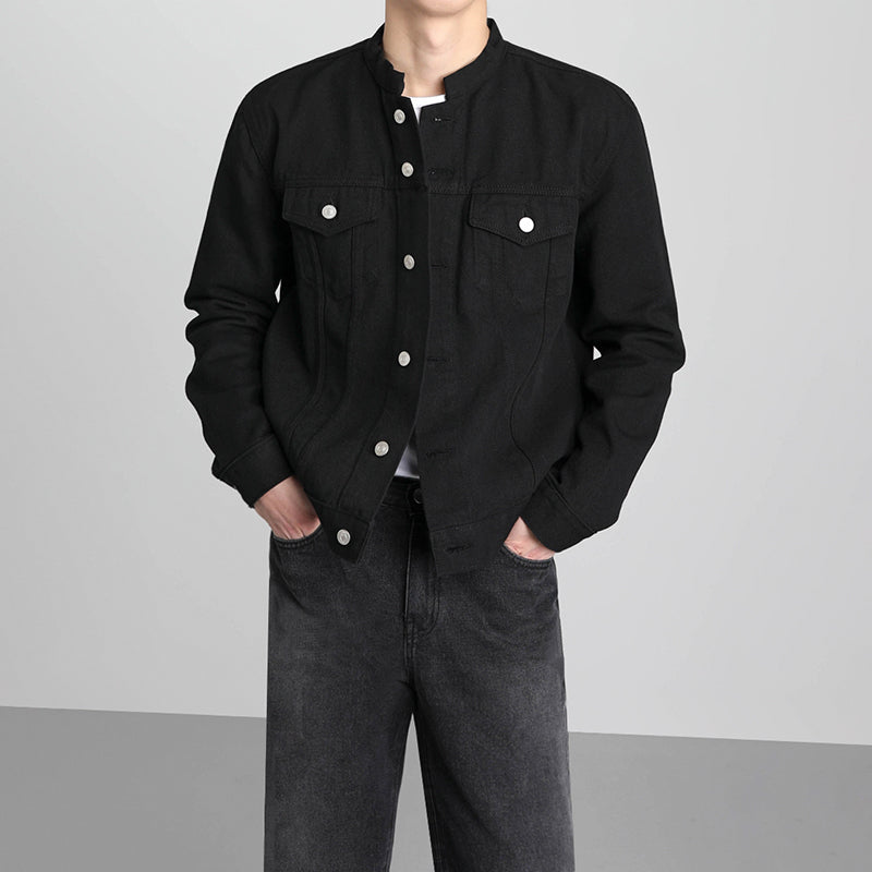 RT No. 5167 BLACK MOCK NECK DENIM JK