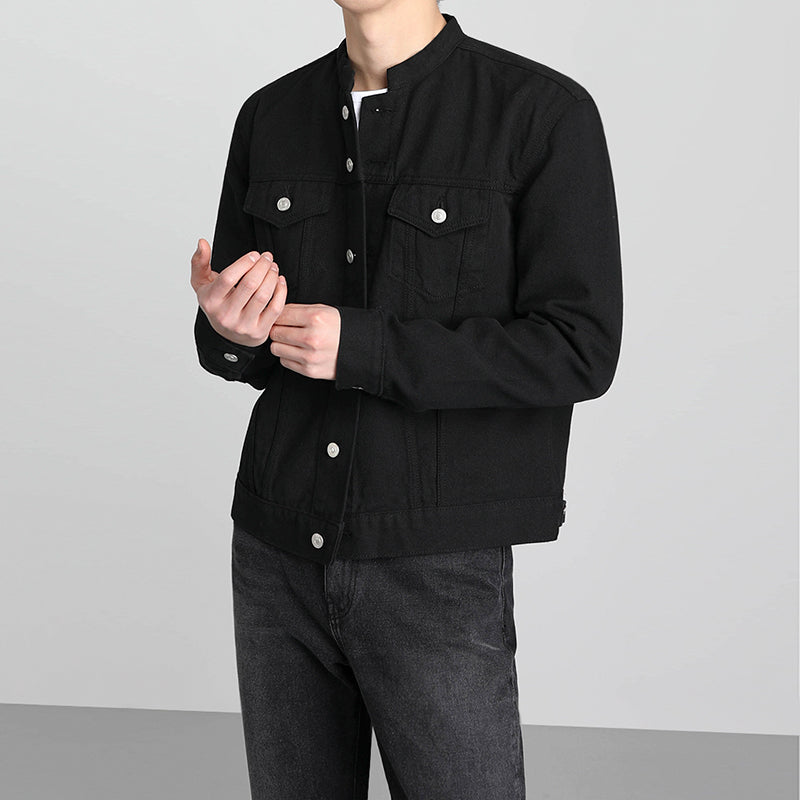 RT No. 5167 BLACK MOCK NECK DENIM JK