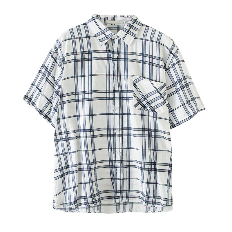 RT No. 887 PLAID BUTTON SHORTSLEEVE