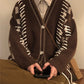 RT No. 3388 OVERSIZE BROWN KNITTED CARDIGAN