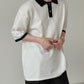 RT No. 5107 KNITTED HALF SLEEVE TWO TONE SHIRT