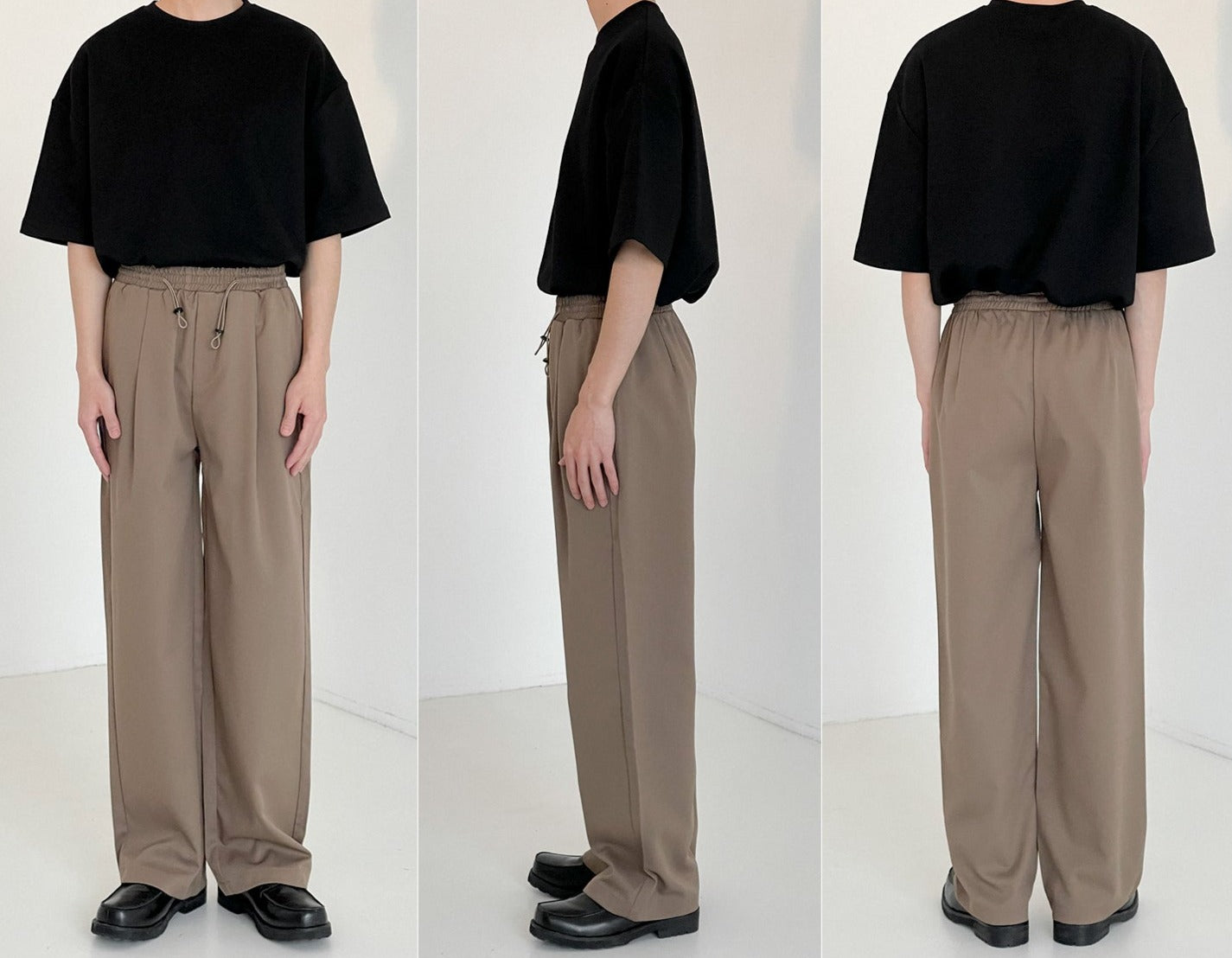 RT No. 5136 WIDE STRAIGHT DRAWSTRING PANTS