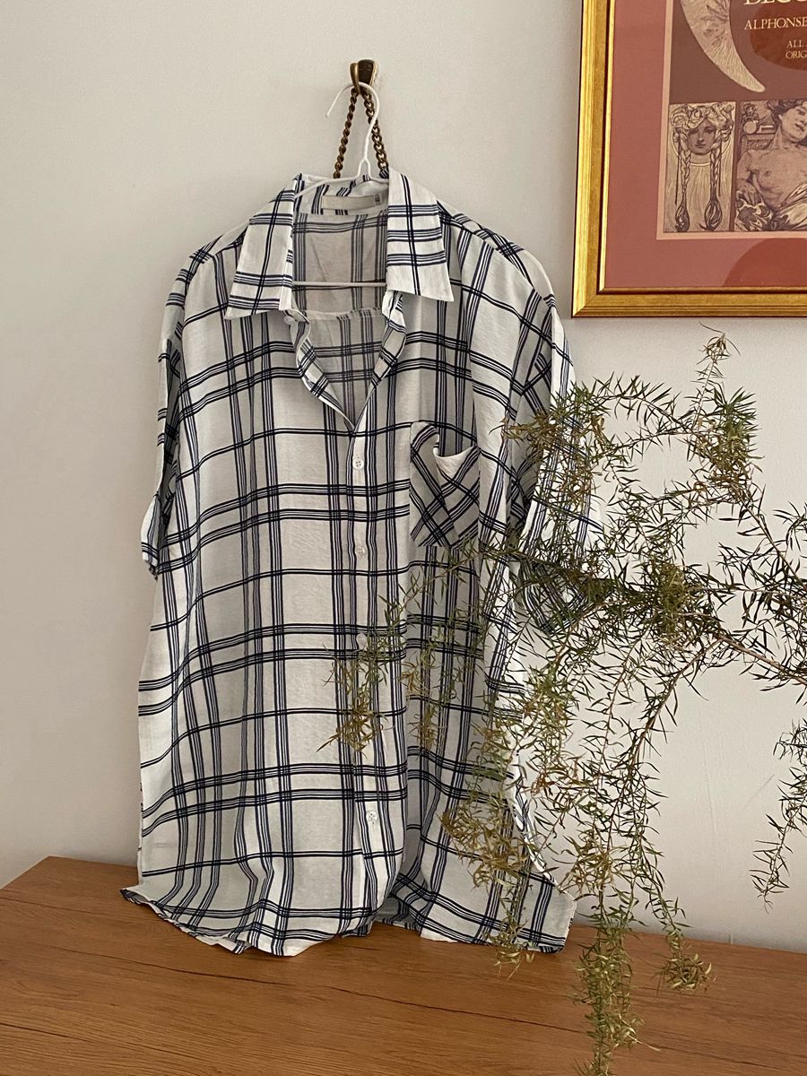 RT No. 887 PLAID BUTTON SHORTSLEEVE