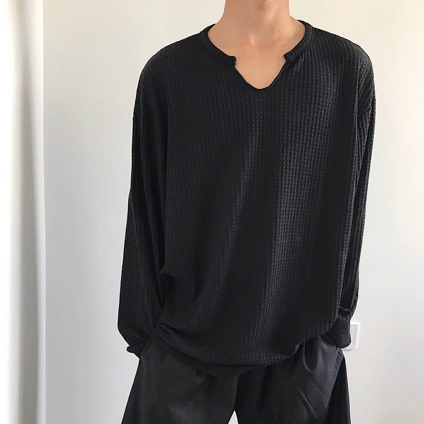 RT No. 4259 U-NECK WAFFLE LONGSLEEVE