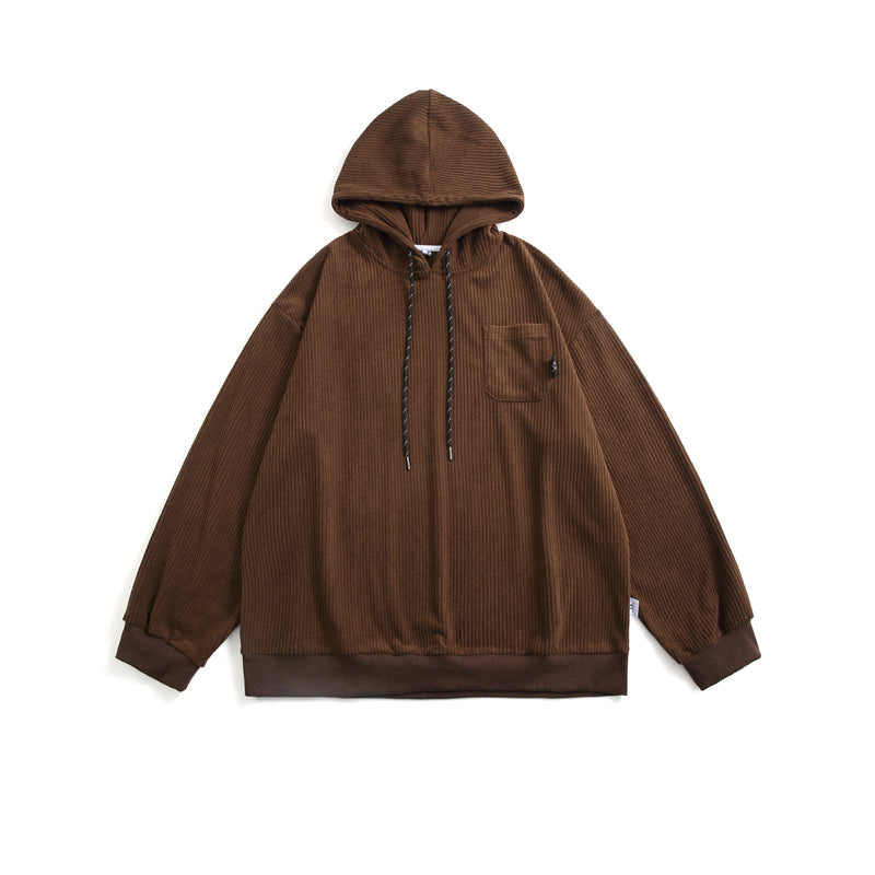 RT No. 5256 CORDUROY DRAWSTRING PULLOVER HOODIE