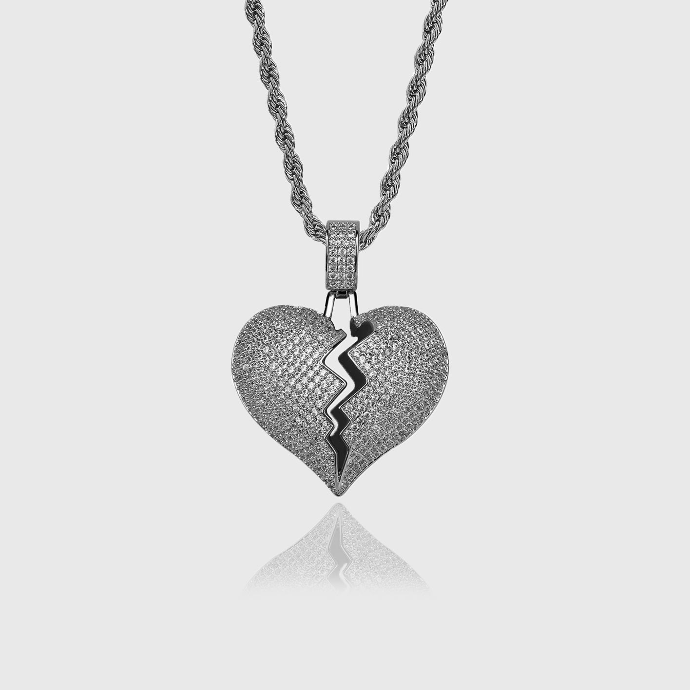 BROKEN HEART PENDANT [WHITE GOLD]