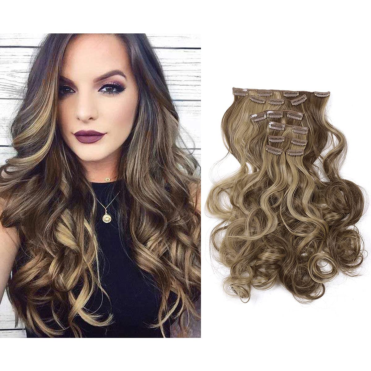 Clip in Hair Extensions 7 Piece 20" Inch